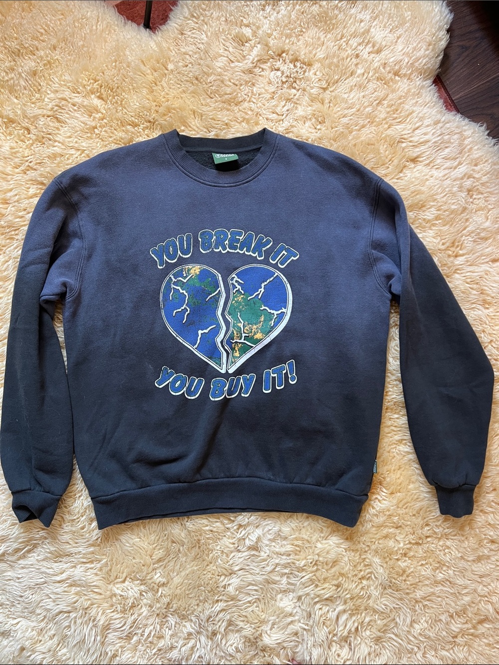 Parks Project Navy Ombré Graphic Crewneck Sweatshirt - 'You Break It You Buy It'